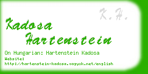 kadosa hartenstein business card